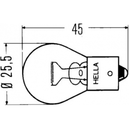 Лампа розжарювання ліхтаря показчику повороту HELLA 8GA 002 073-121 для Skoda Octavia A5 1.8 TSI, 160 л.с.