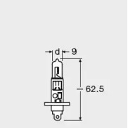 Лампа розжарювання фари дального світла OSRAM 64150 для Skoda Octavia A5 1.8 TSI, 160 л.с.