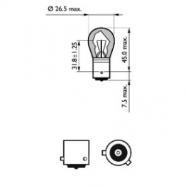 Лампа розжарювання ліхтаря показчику повороту PHILIPS 12496 для Skoda Octavia A5 1.8 TSI, 160 л.с.