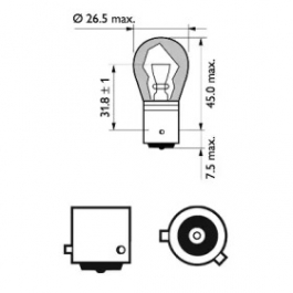 Лампа розжарювання ліхтаря показчику повороту PHILIPS 12496NAB2 для Skoda Octavia A5 1.8 TSI, 160 л.с.