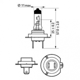 Лампа розжарювання фари дального світла PHILIPS 12972PRC1 для Skoda Octavia A5 1.8 TSI, 160 л.с.
