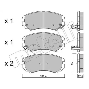 Комплект гальмівних колодок METELLI 22-0503-0 для Hyundai Tucson  2.0, 141 л.с.