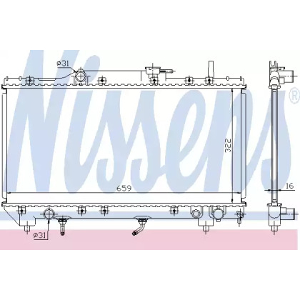 Радіатор системи охолодження двигуна NISSENS 64806