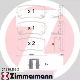 Комплект гальмівних колодок ZIMMERMANN 24320.155.2