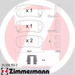 Комплект гальмівних колодок ZIMMERMANN 24320.155.2
