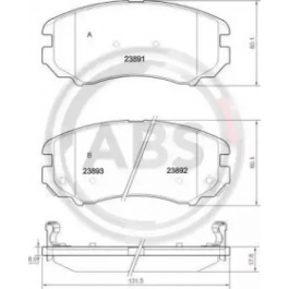 Комплект гальмівних колодок A.B.S. 37423 для Hyundai Tucson  2.0, 141 л.с.