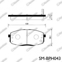 Комплект гальмівних колодок SpeedMate SM-BPH043 для Hyundai Tucson  2.0, 141 л.с.