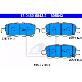 Гальмівні колодки ATE 13.0460-5843.2 для Nissan Leaf 109 к.с.