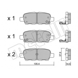 Комплект гальмівних колодок METELLI 22-0612-0 для Nissan Leaf Electric, 109 л.с.