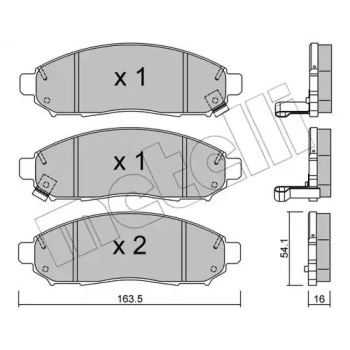 Комплект гальмівних колодок METELLI 22-0743-0 для Nissan Leaf Electric, 109 л.с.