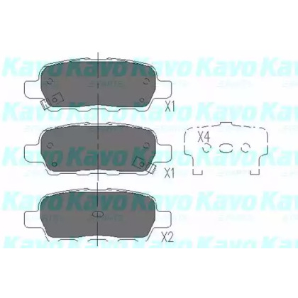 Комплект гальмівних колодок KAVO PARTS KBP-6517 для Nissan Leaf Electric, 109 л.с.