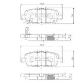 Гальмівні колодки NIPPARTS N3611051 для Nissan Leaf 109 к.с.