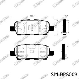 Комплект гальмівних колодок SpeedMate SM-BPS009 для Nissan Leaf Electric, 109 л.с.